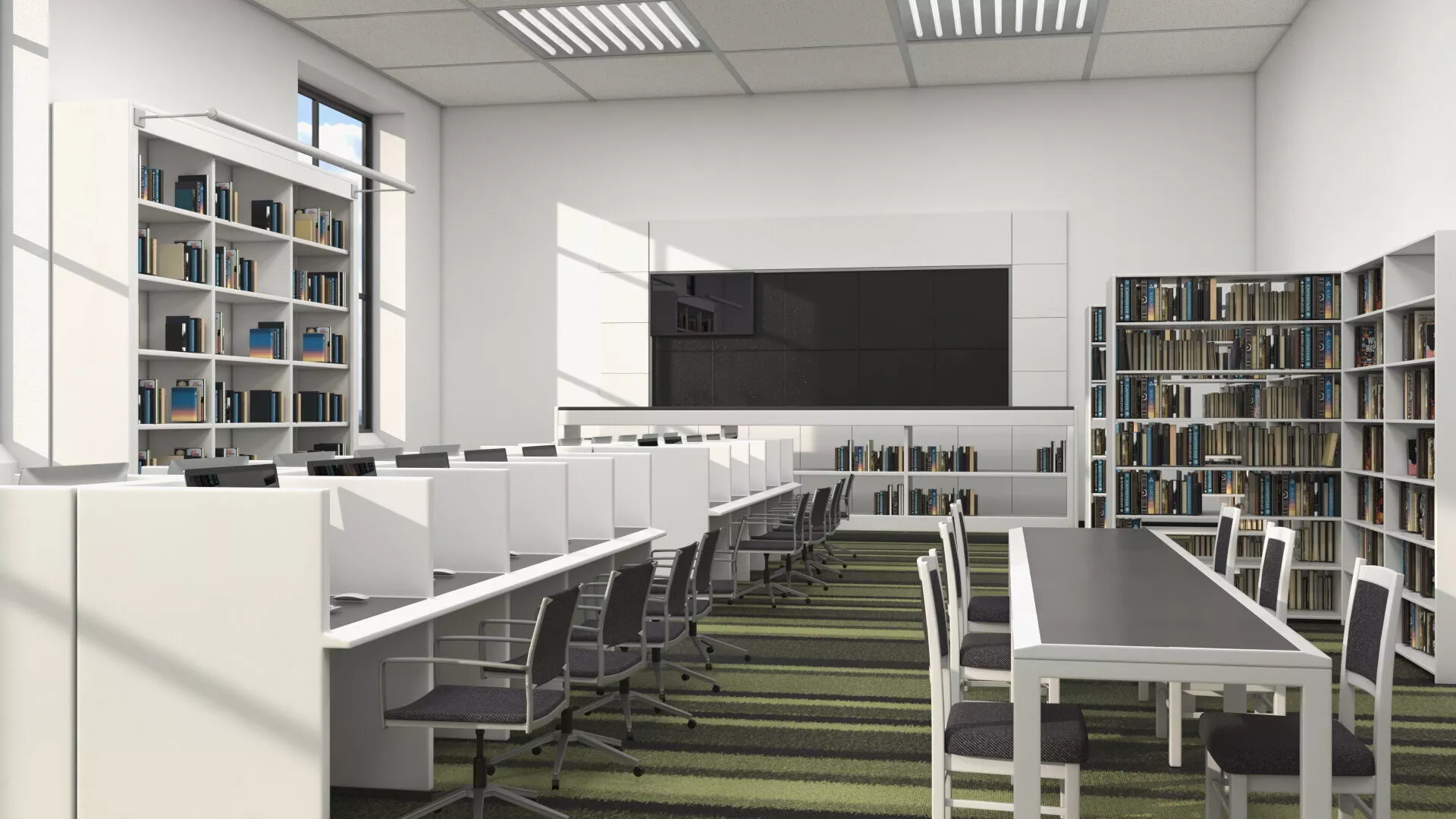 Modern Library Interior 3D model