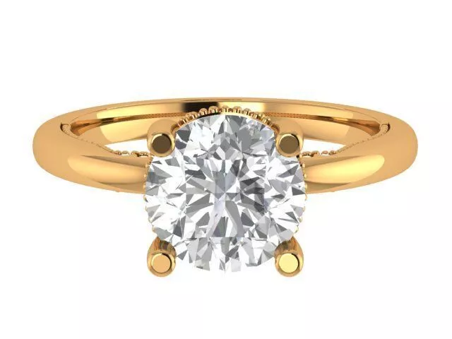 Oval Solitaire Ring 3D print model