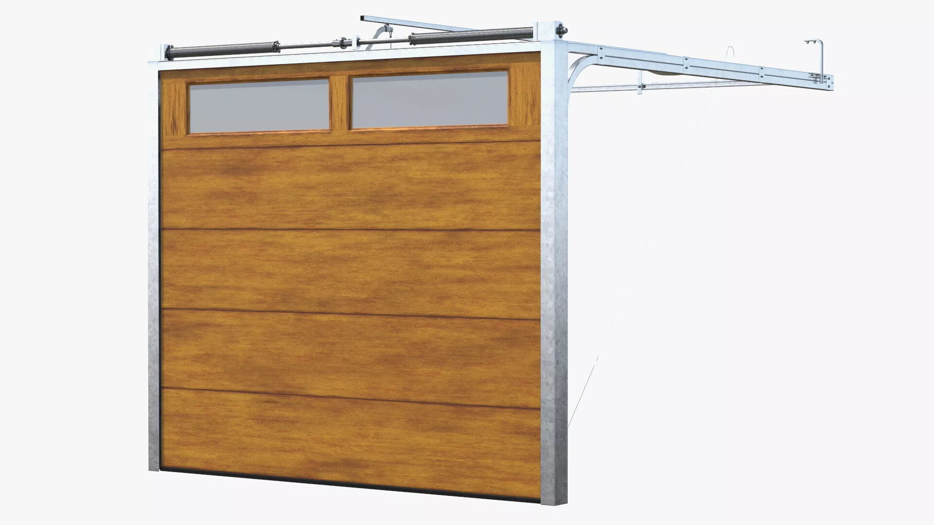 Electric Garage Door with Mechanism Rigged 3D model