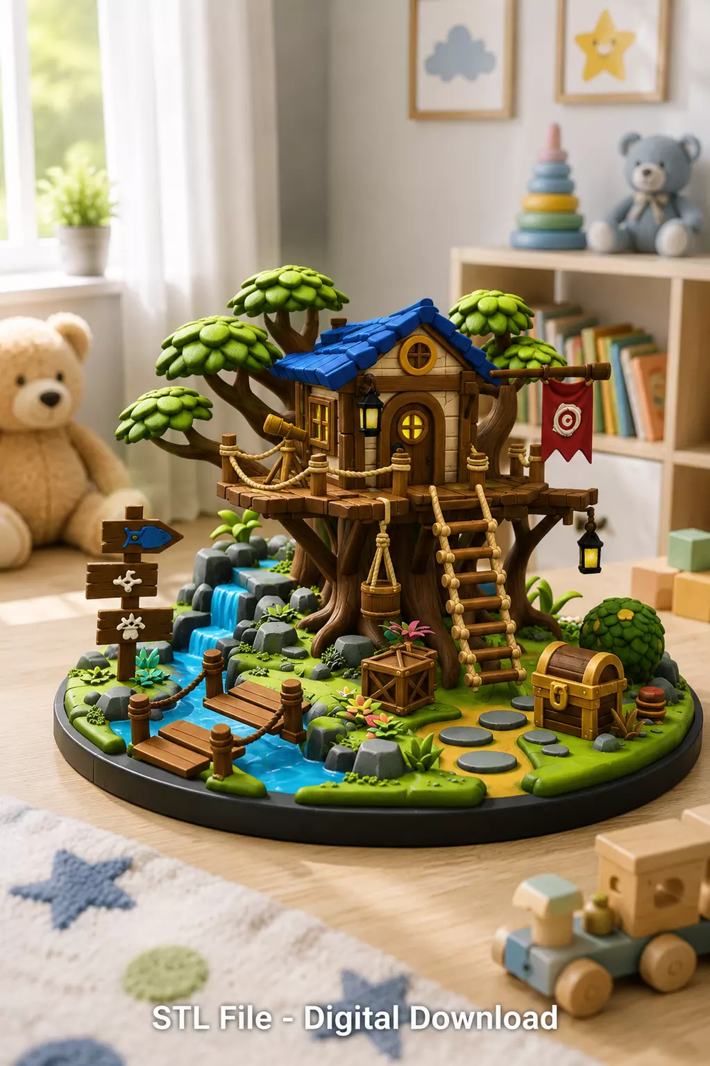 Enchanted Woodland Treehouse STL File for 3D Print 3D print model