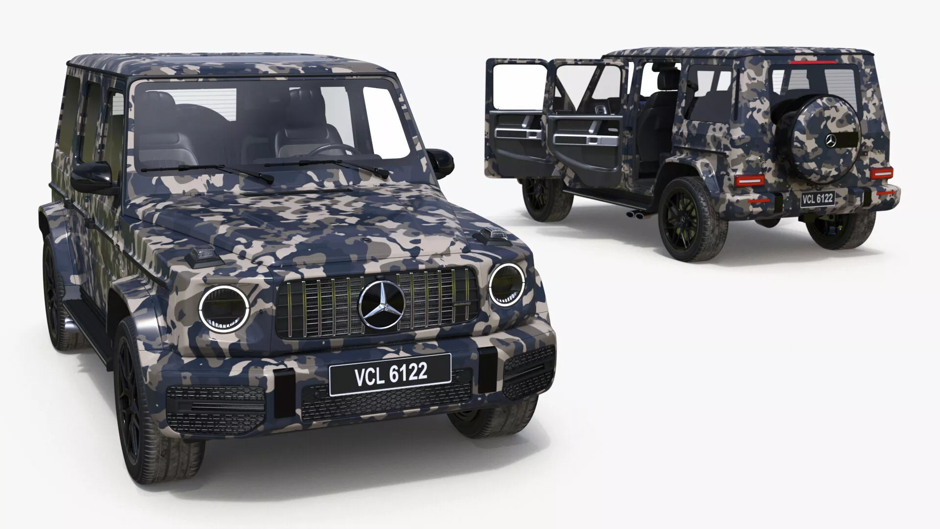 Mercedes-Benz G63 AMG 2019 Camouflage Rigged 3D model