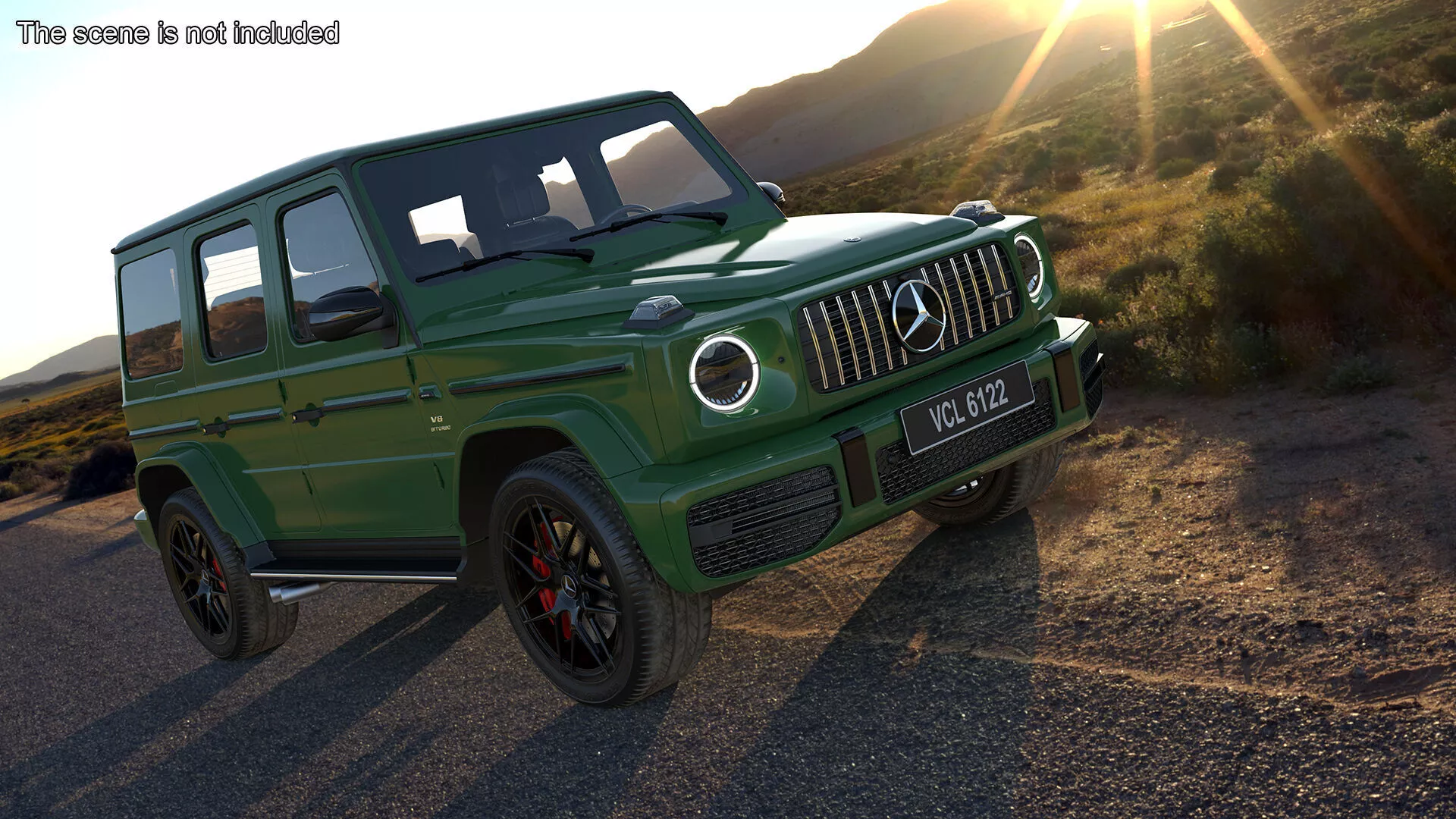 Mercedes-Benz G63 AMG Green Rigged 3D model