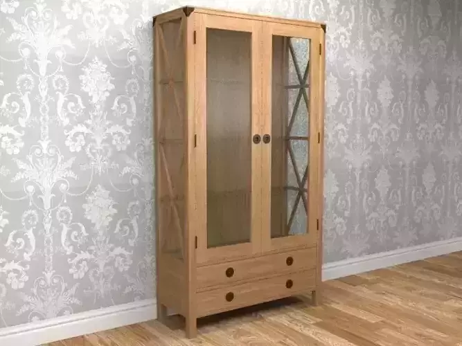 Laura Ashley Balmoral Chestnut 2 Door 2 Drawer Display Cabinet 3D model