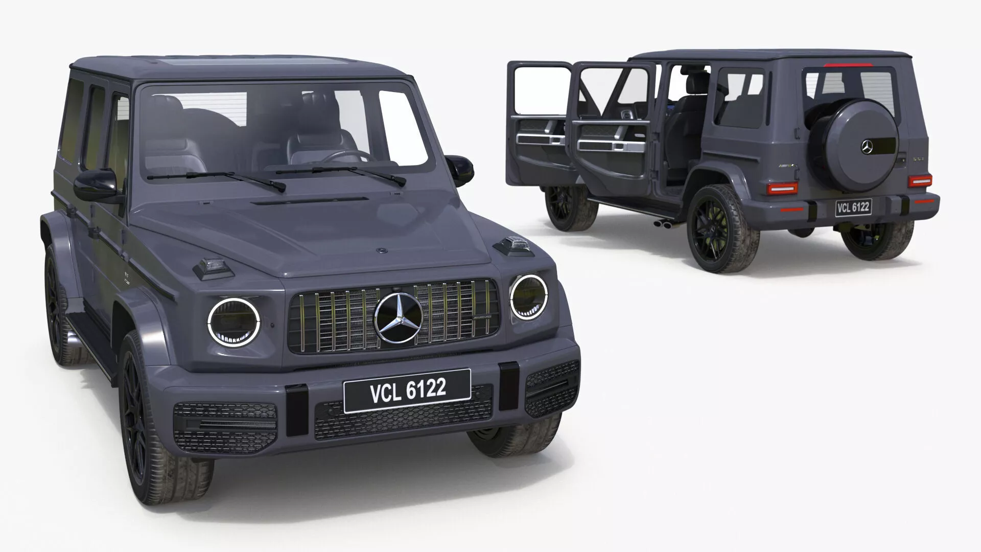 Mercedes-Benz G63 AMG Gray Rigged 3D model