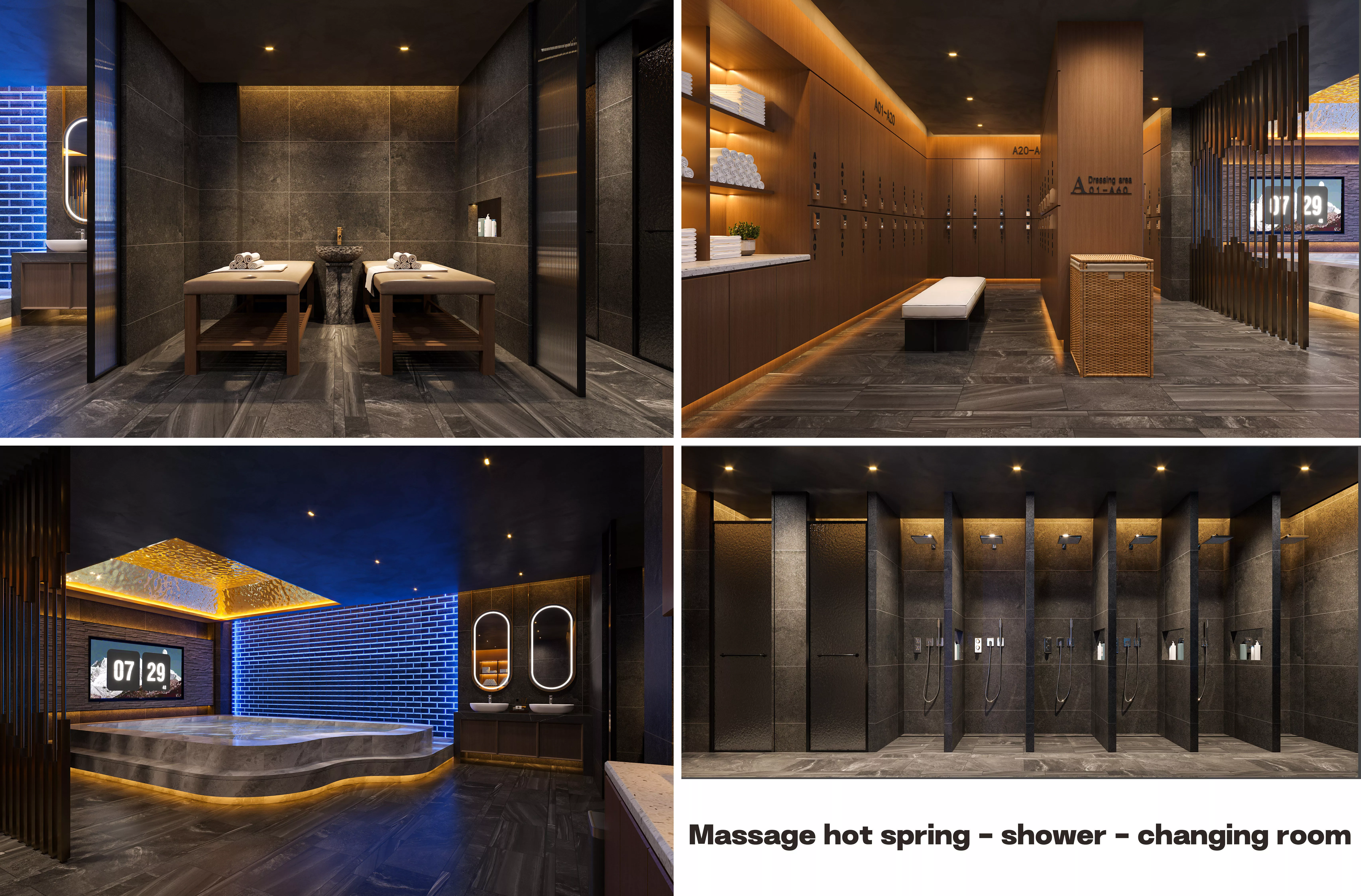 Hot Spring - Dressing Room - Shower - Storage Room 3D model