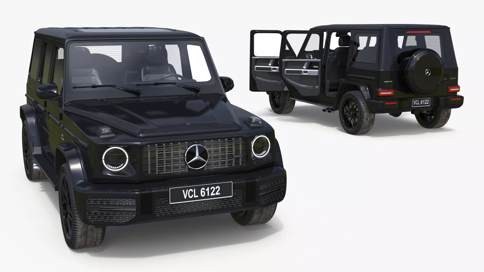 Gelandewagen Mercedes-Benz AMG 63 Black Rigged 3D model