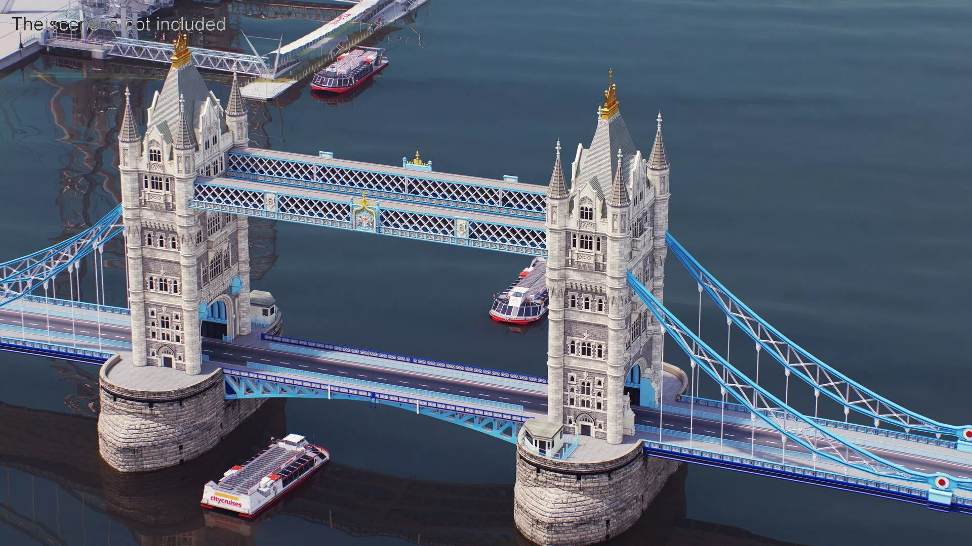 River Sightseeing Boat near Tower Bridge 3D model