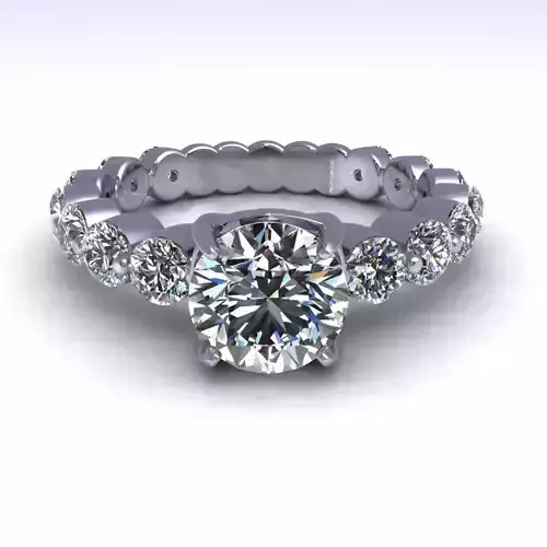 Shared-Prong Diamond Ring