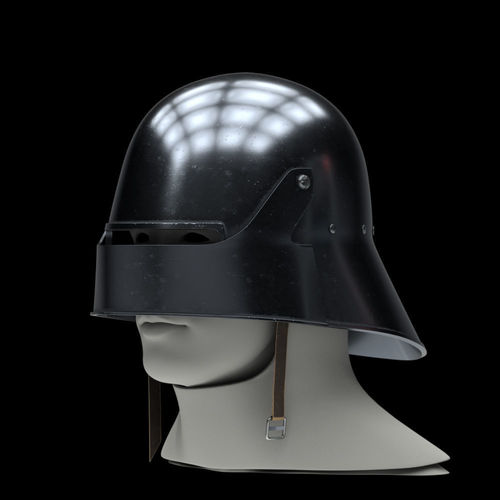 Medieval Knight Sallet Helmet 3D model
