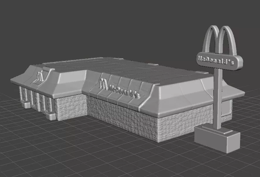 6MM SCALE MC DONALDS RESTAURANT MINIATURE MODEL FOR GAMES RPG 3D print model