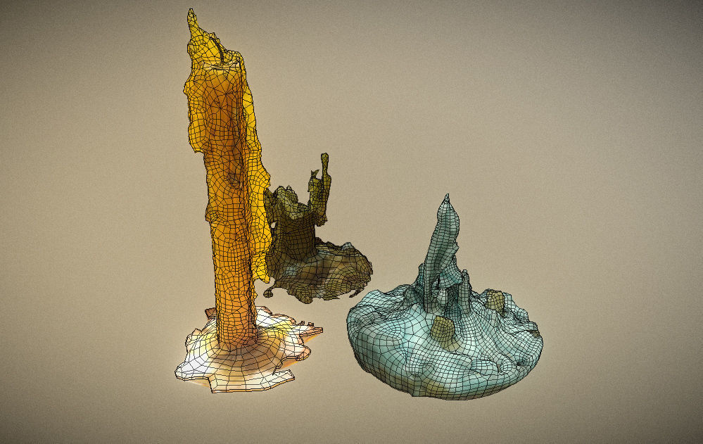 Scanned photorealistic retro candle holder and 3 candles Low-poly 3D model_16