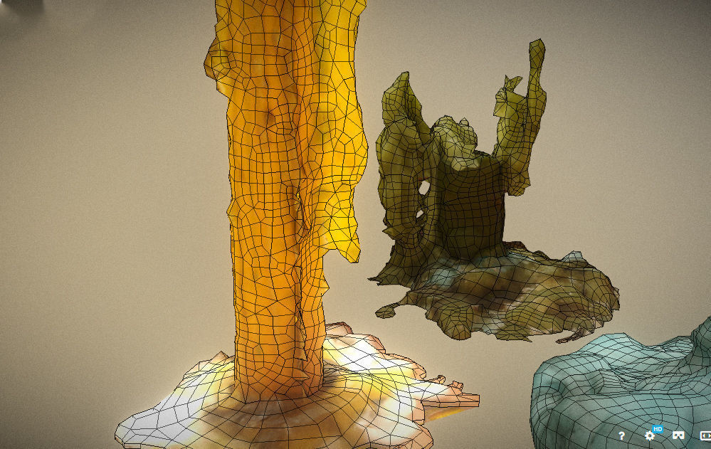 Scanned photorealistic retro candle holder and 3 candles Low-poly 3D model_10