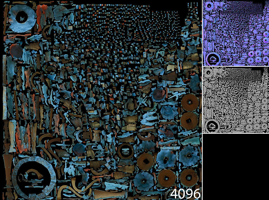 Scanned photorealistic retro candle holder and 3 candles Low-poly 3D model_27