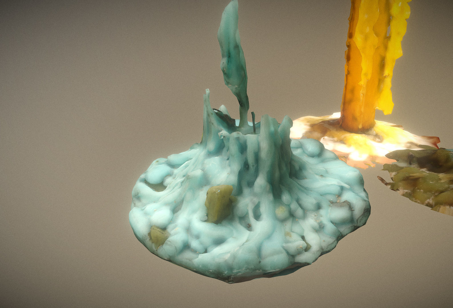 Scanned photorealistic retro candle holder and 3 candles Low-poly 3D model_18