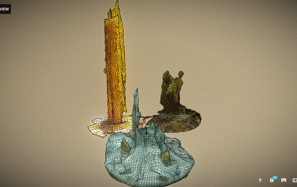 Scanned photorealistic retro candle holder and 3 candles Low-poly 3D model_13