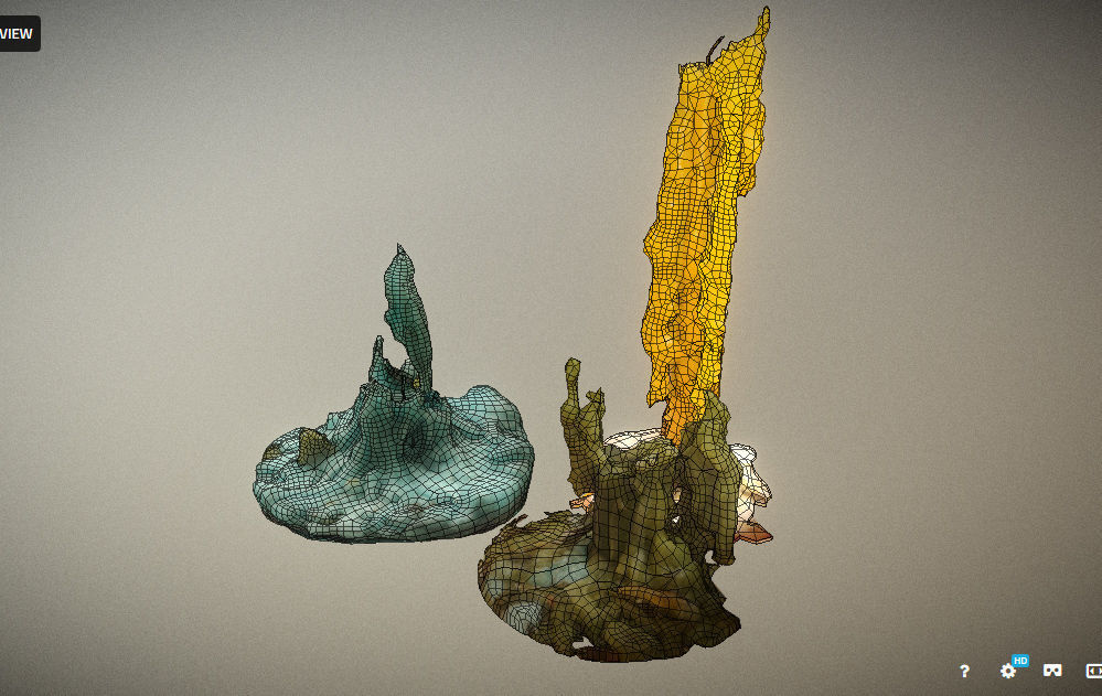 Scanned photorealistic retro candle holder and 3 candles Low-poly 3D model_12