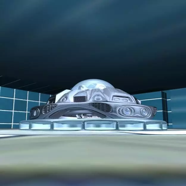 UFO 2 A futuristic spaceship Low-poly 3D model