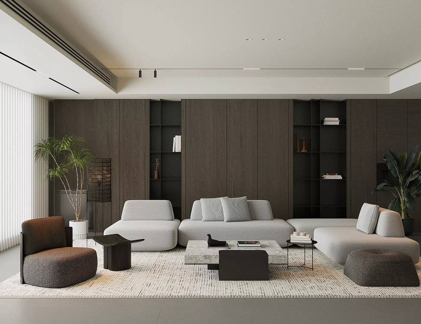 talian style living room light luxury seat minimalist window 3D model