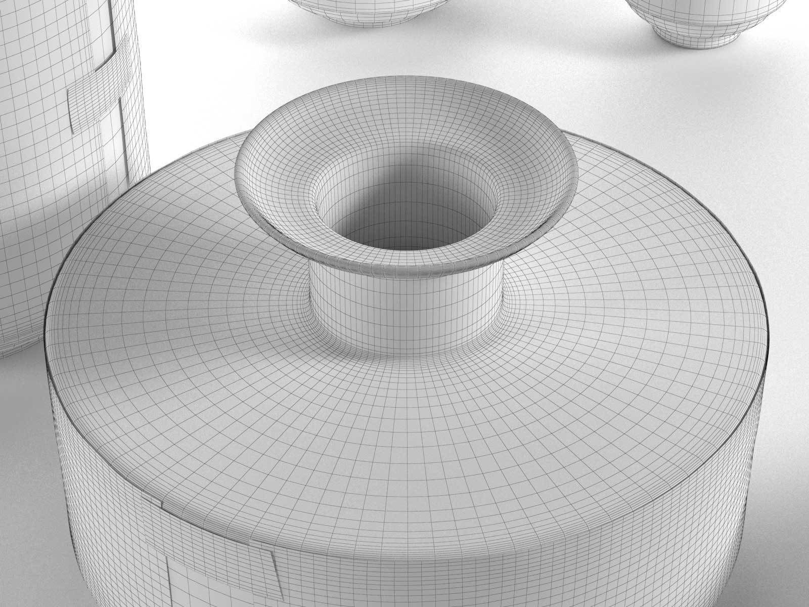 Vase Set with Bowl 3D model_2
