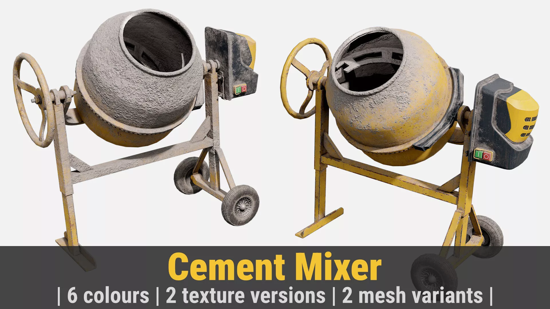 Cement Mixer - PBR Game Ready Low-poly 3D model