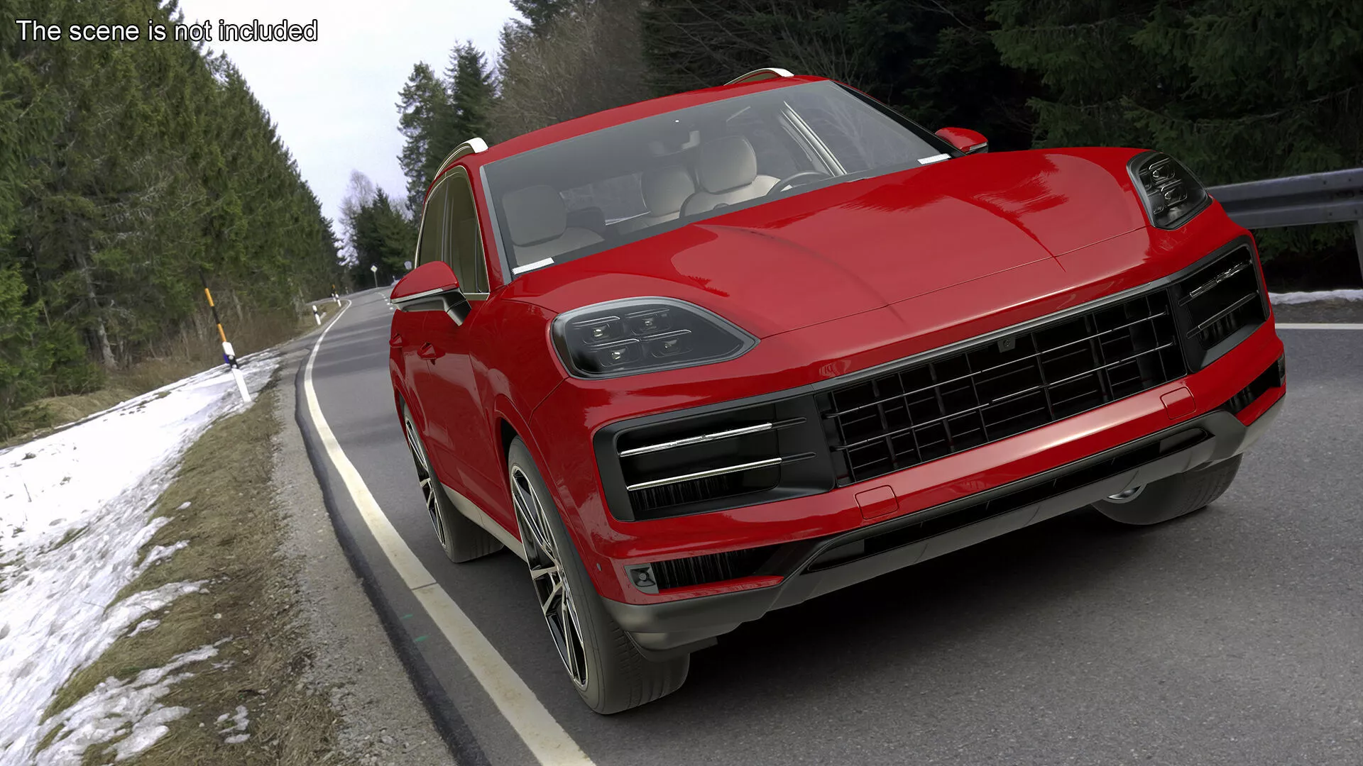 Luxury AWD 4dr SUV Red Rigged 3D model