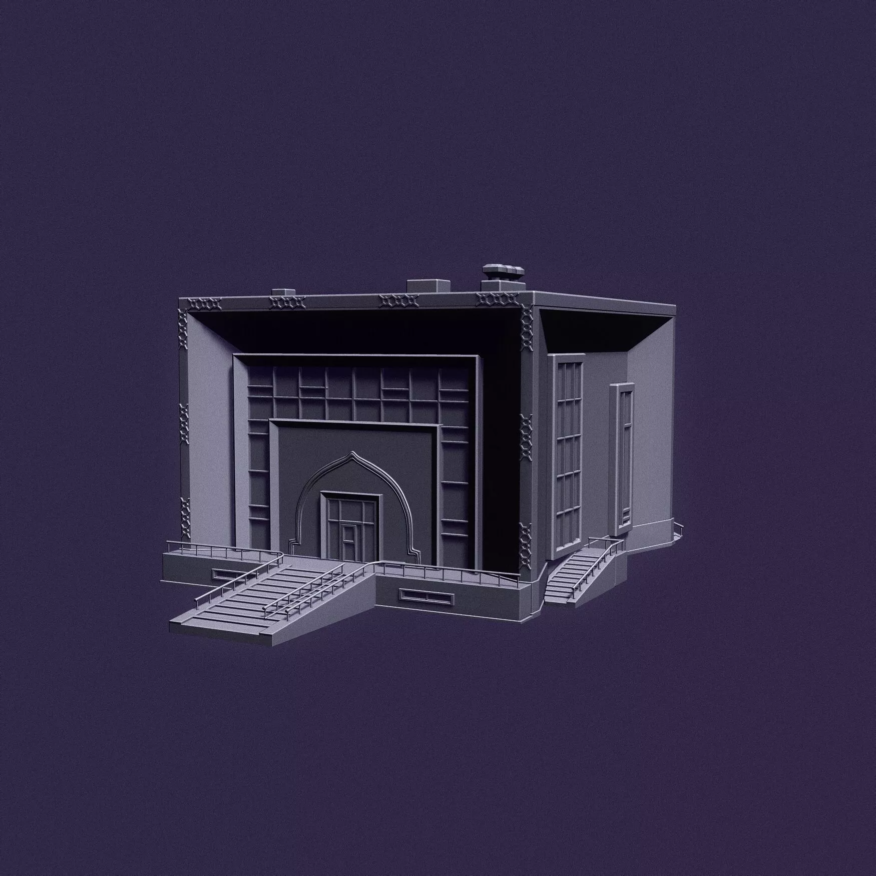 Modern Oriental Cubic Building 3D print model