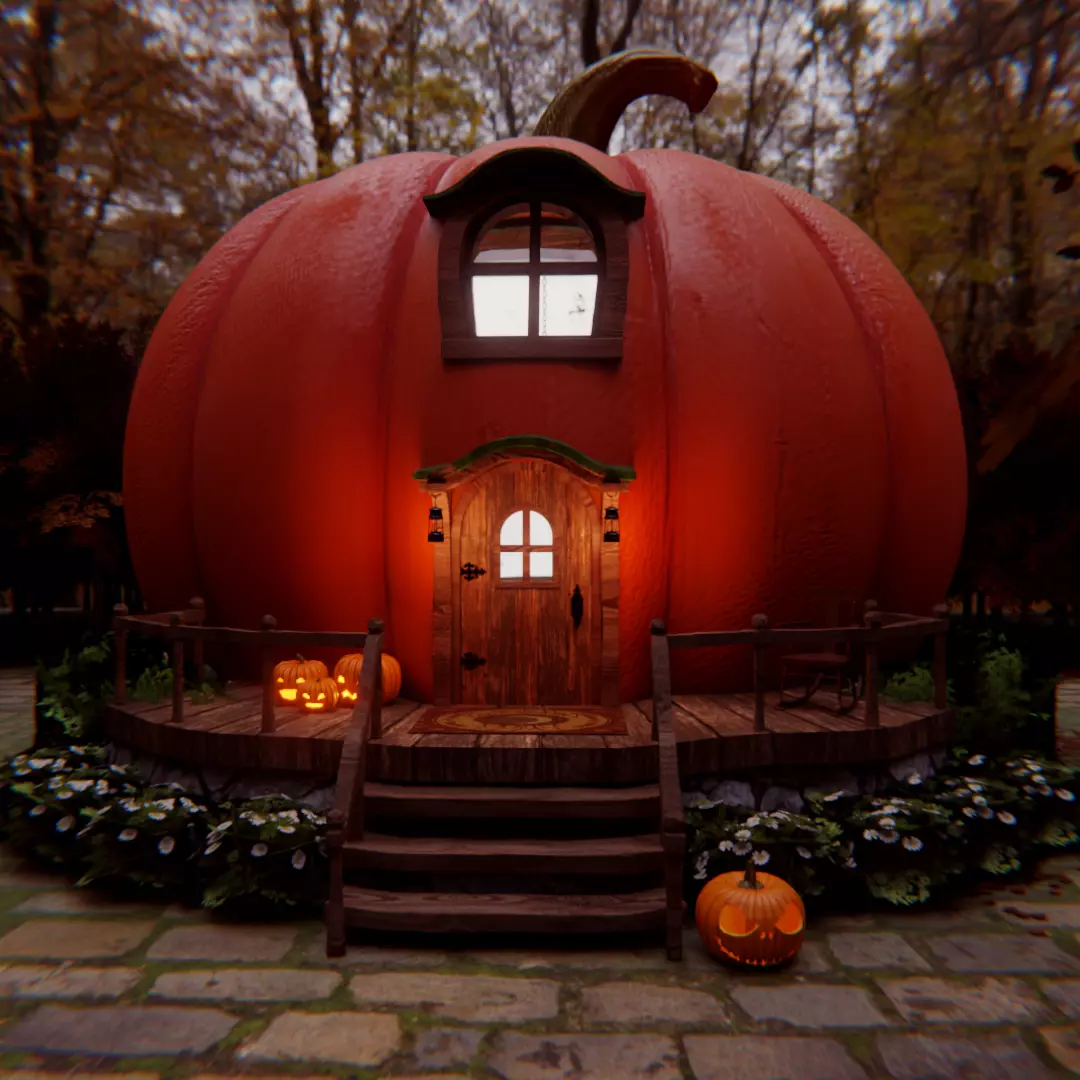 Halloween Pumpkin House 3D model