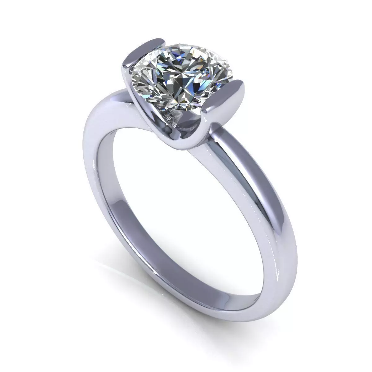 Solitaire Semi-Bezel 3D print model_0