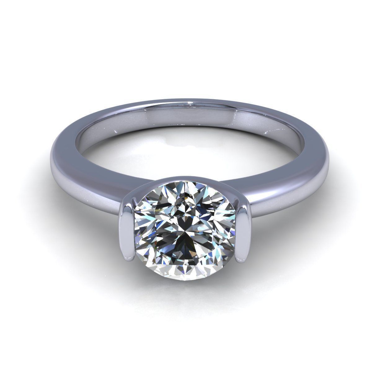 Solitaire Semi-Bezel 3D print model_3