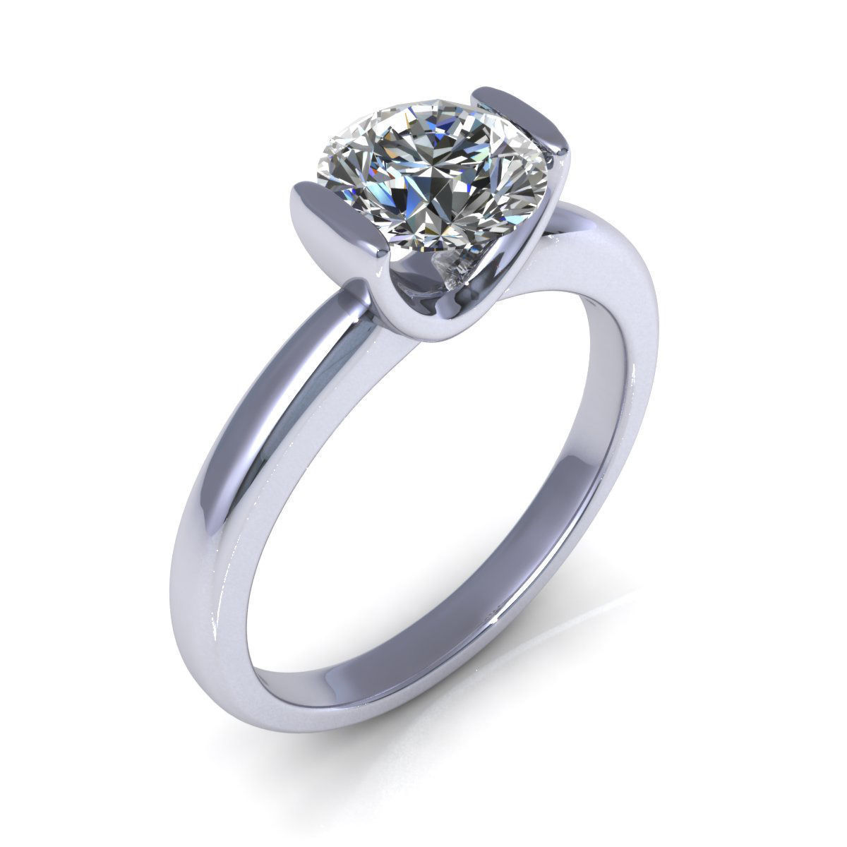 Solitaire Semi-Bezel 3D print model_2