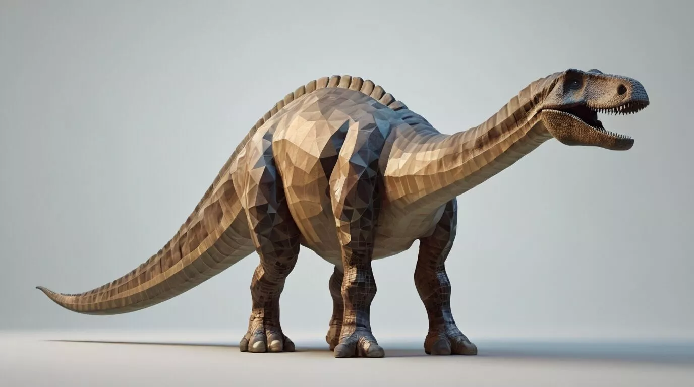 Low Poly Diplodocus 3D Model - Geometric Dinosaur Asset 3D print model