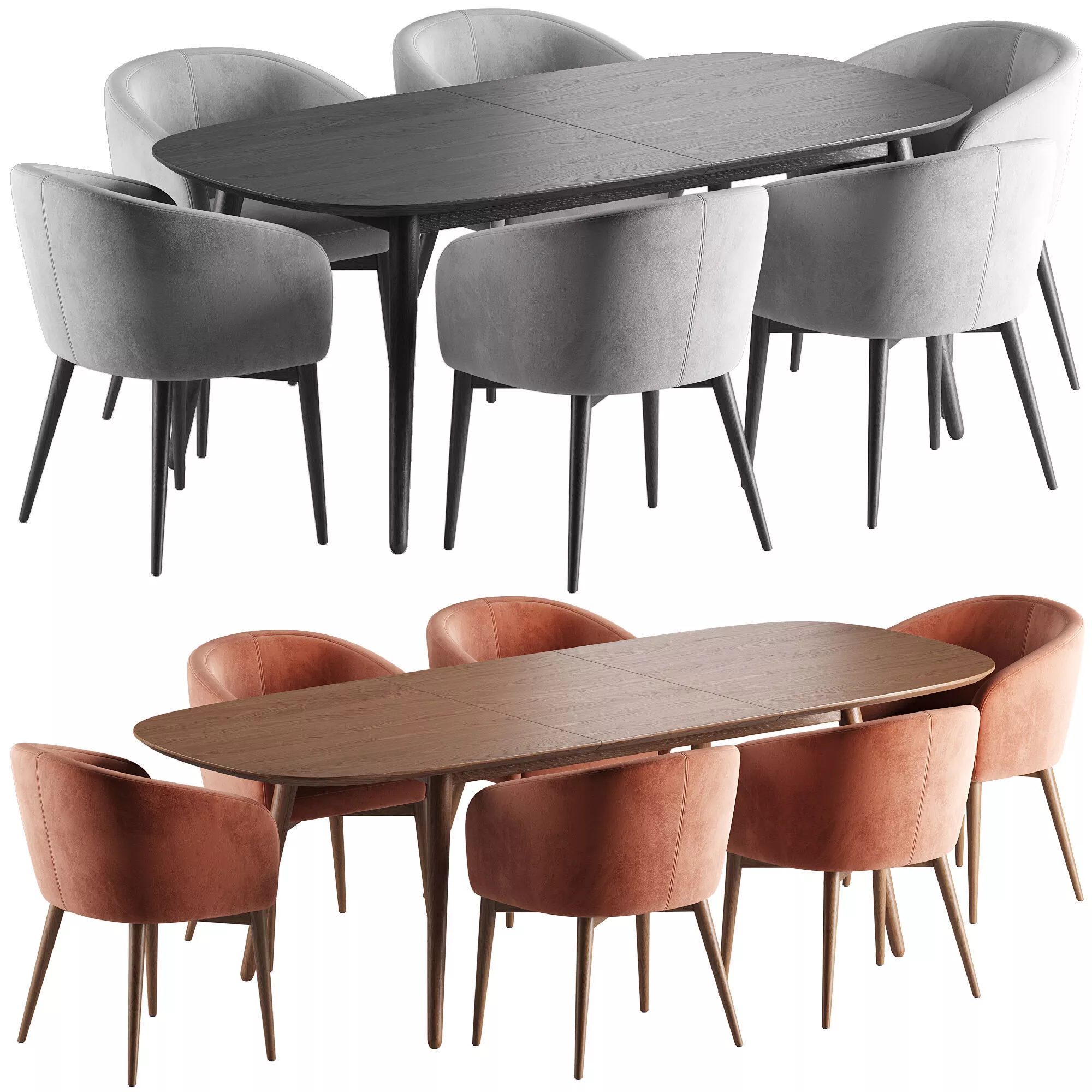 Torino Chair Fjord Dining Table 3D model
