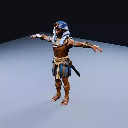 Ancient Egyptian charioteer Battleworn Low Poly PBR Game Asset