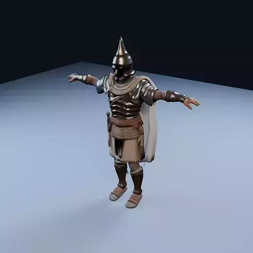 Assyrian Royal Guard Battleworn Low Poly PBR Game Asset