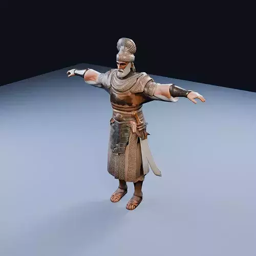 Persian Immortal Battleworn Low Poly PBR Game Asset