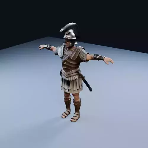 Macedonian phalangite Battleworn Low Poly PBR Game Asset