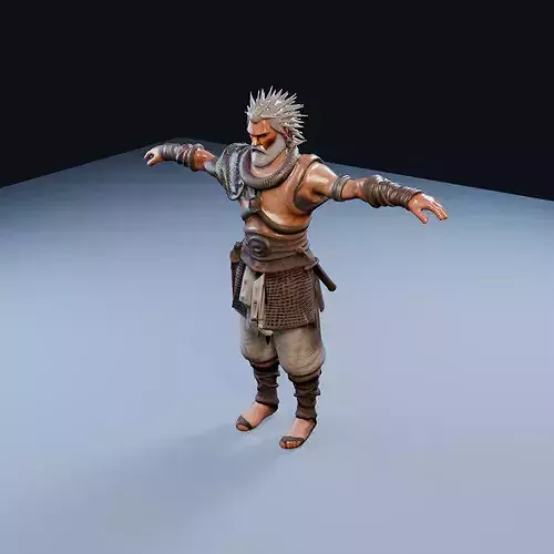 Celtic Gaul warrior Battleworn Low Poly PBR Game Asset