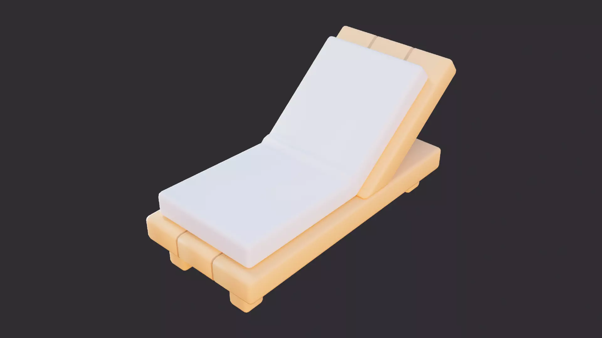 Low Poly Reclining Beach Lounger 3D model