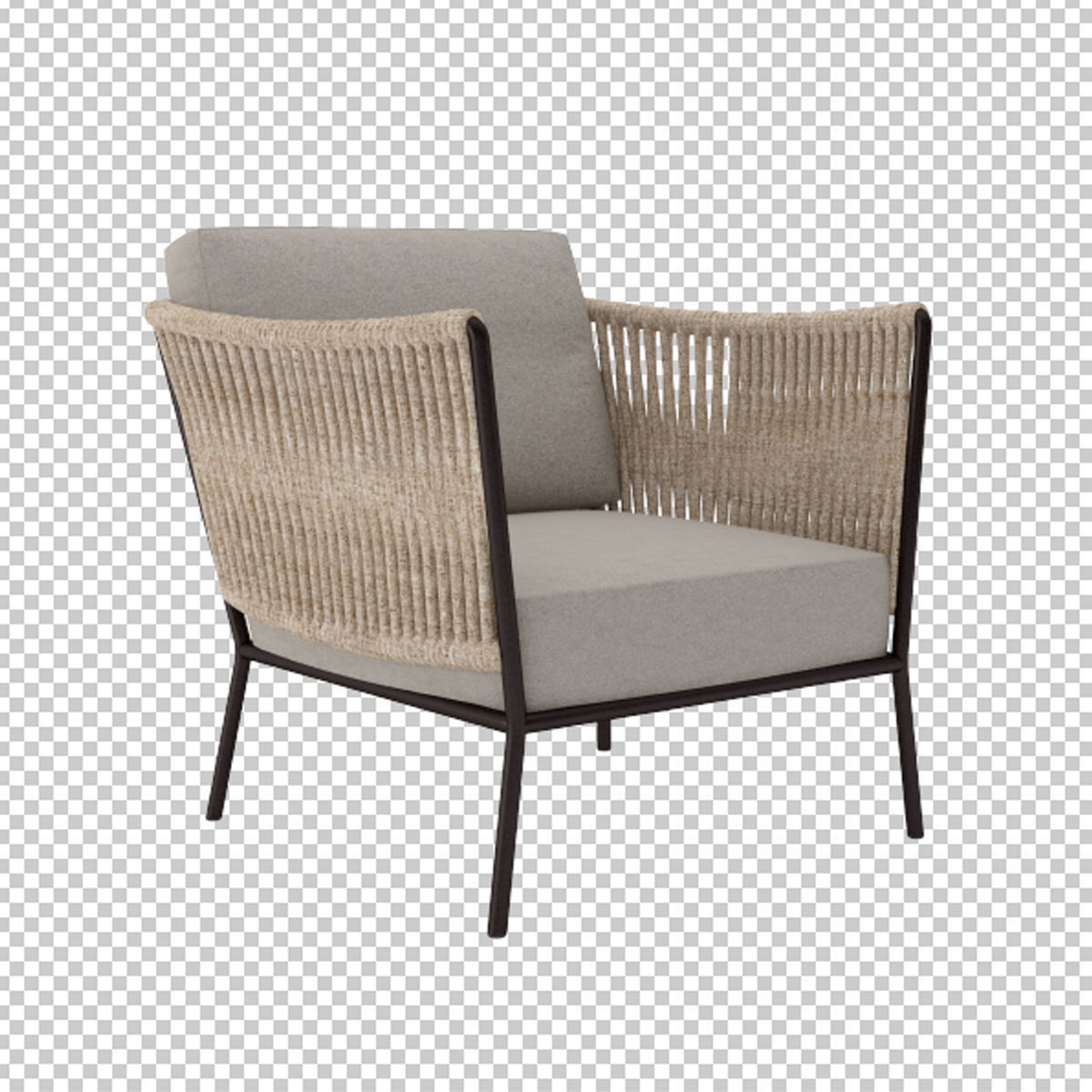 ROPE OUTDOOR RELAXING CHAIR 3D model_4