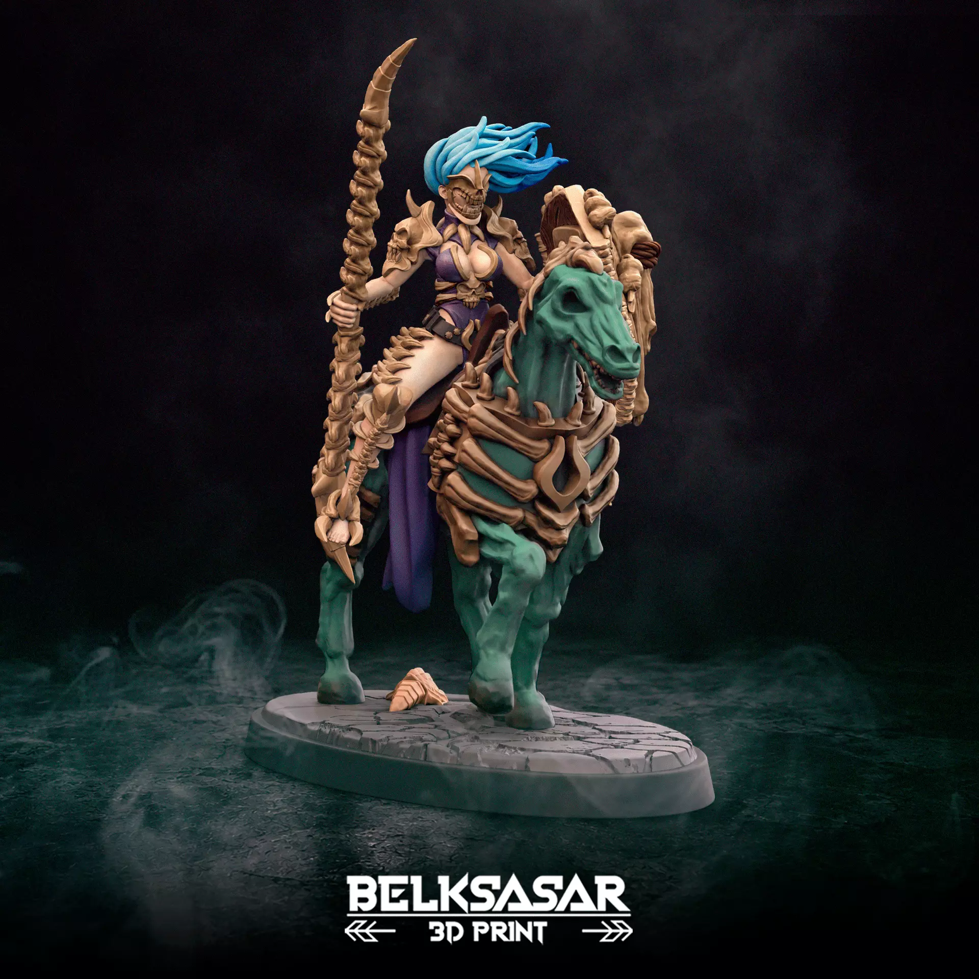 Skeleton Cavalry - Ossuary Deathriders A 3D print model