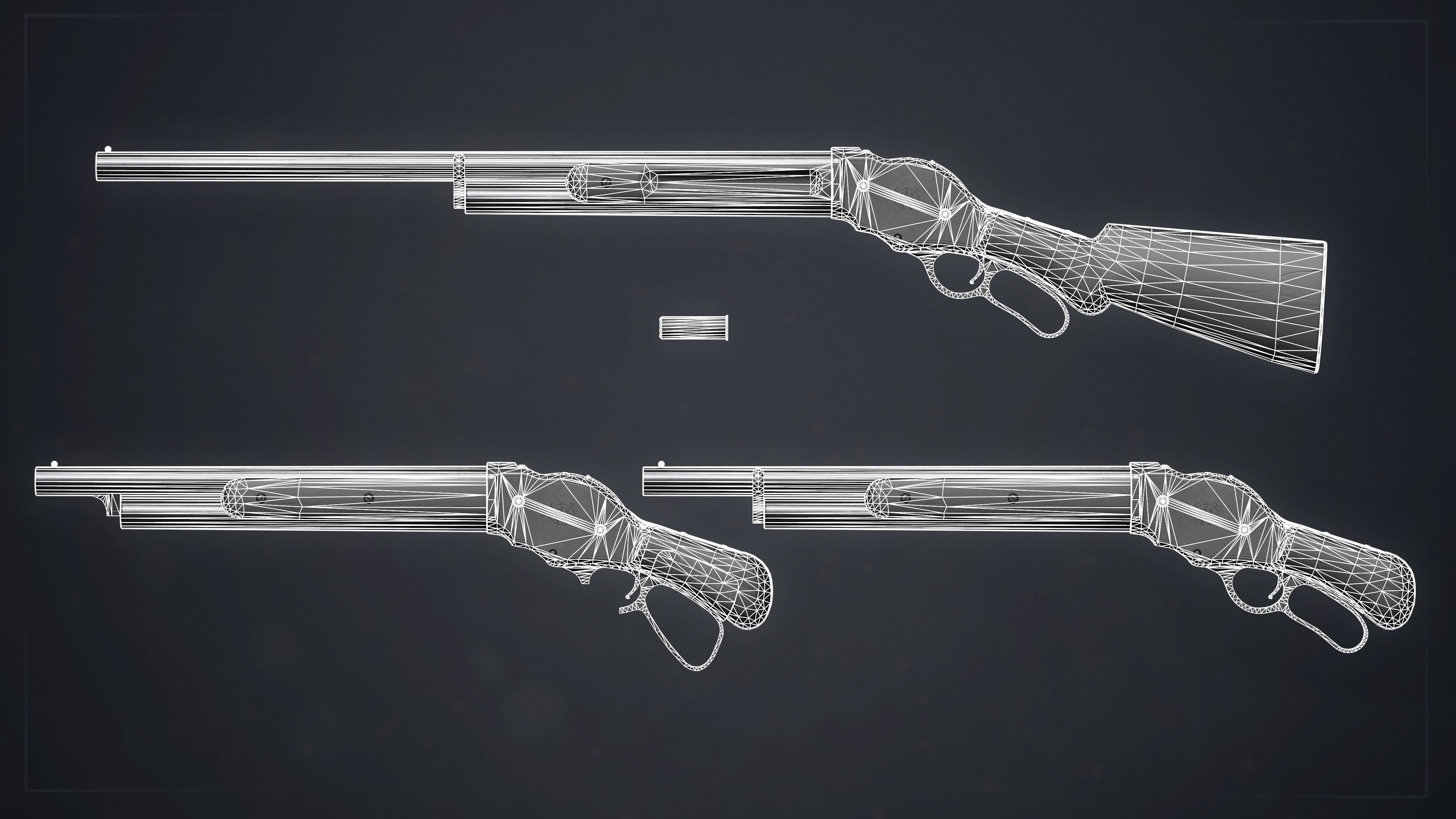 PBR Winchester Model 1887 Low-poly 3D model_6