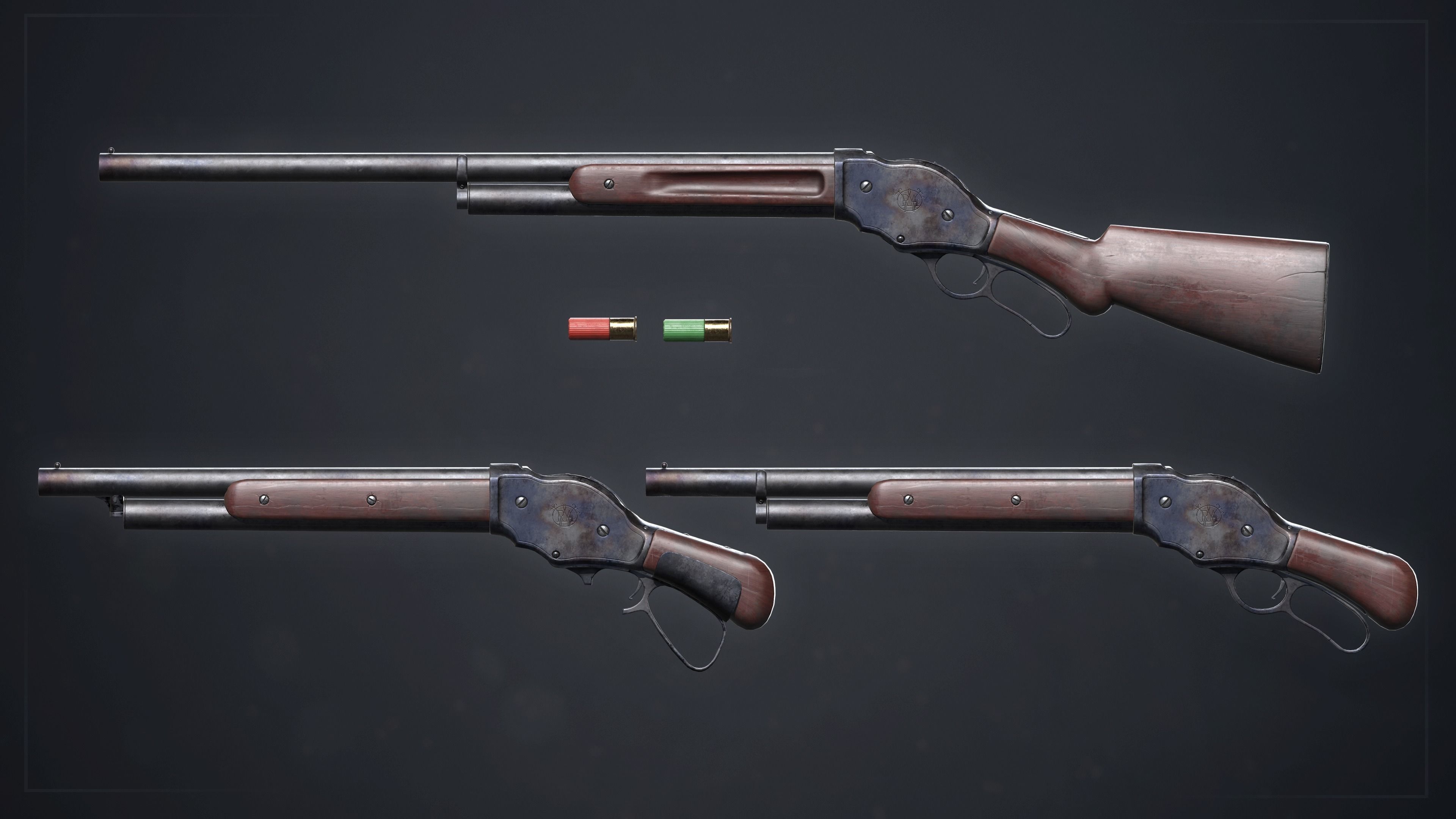PBR Winchester Model 1887 Low-poly 3D model_1