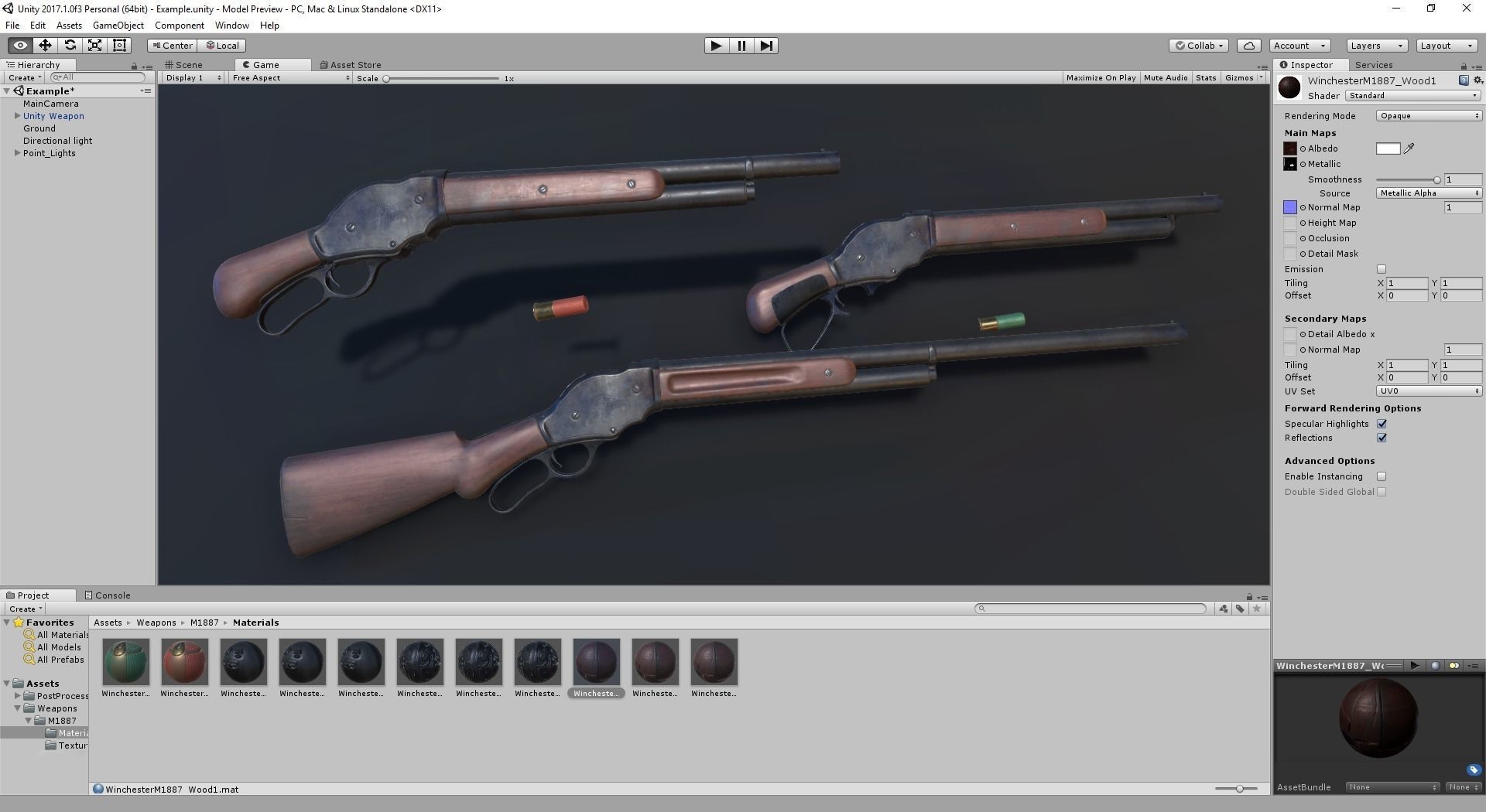PBR Winchester Model 1887 Low-poly 3D model_4
