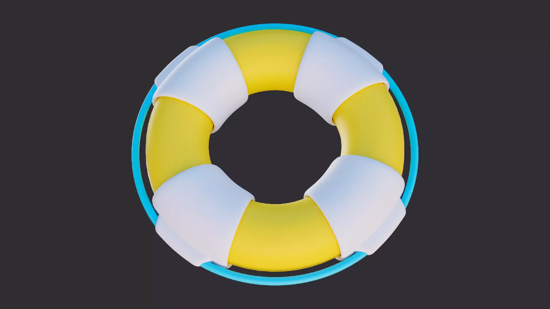Low Poly Safety Lifebuoy Ring 3D model