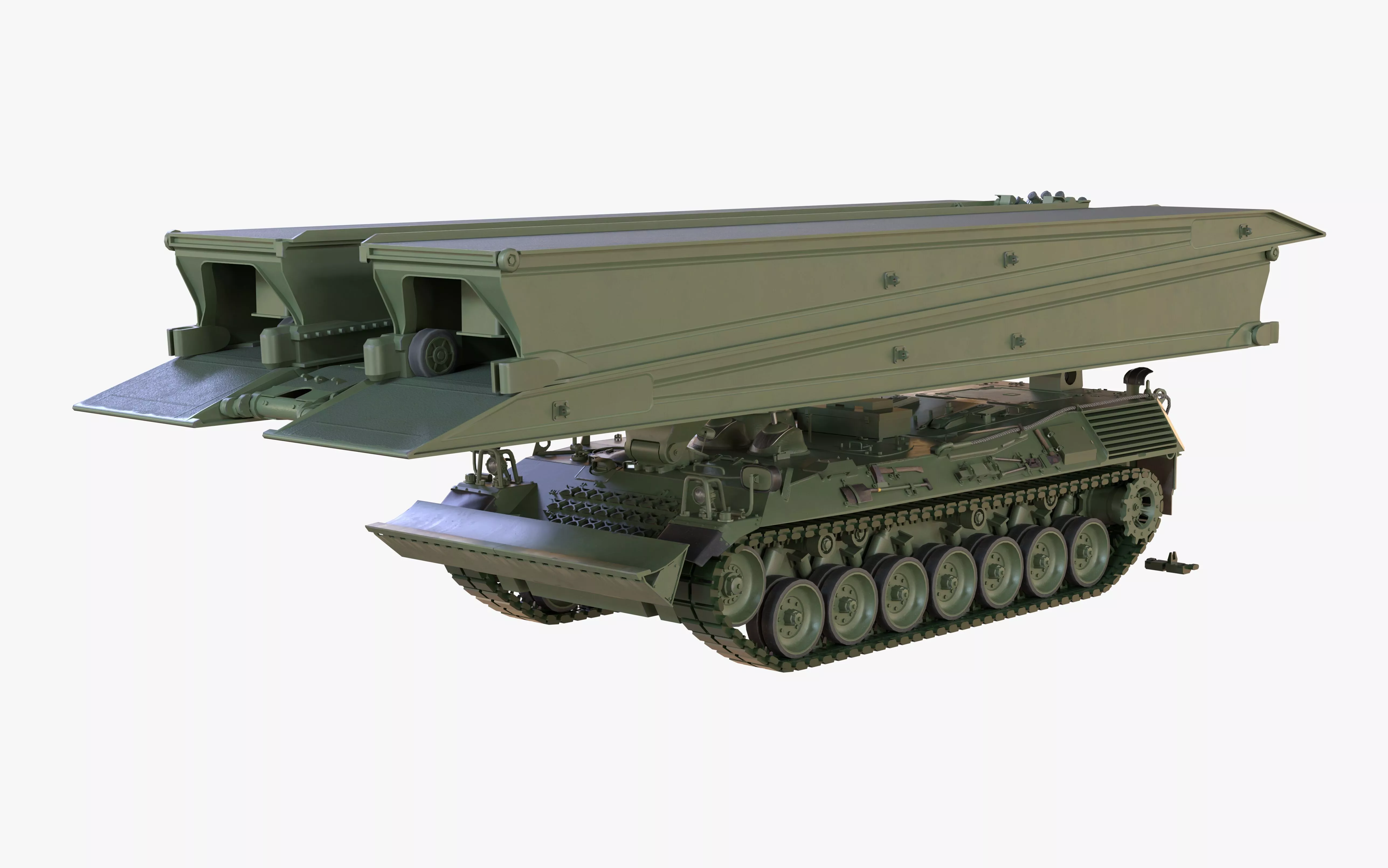 Biber Armored Vehicle-Launched Bridge AVLB Game-Ready Leopard Low-poly 3D model