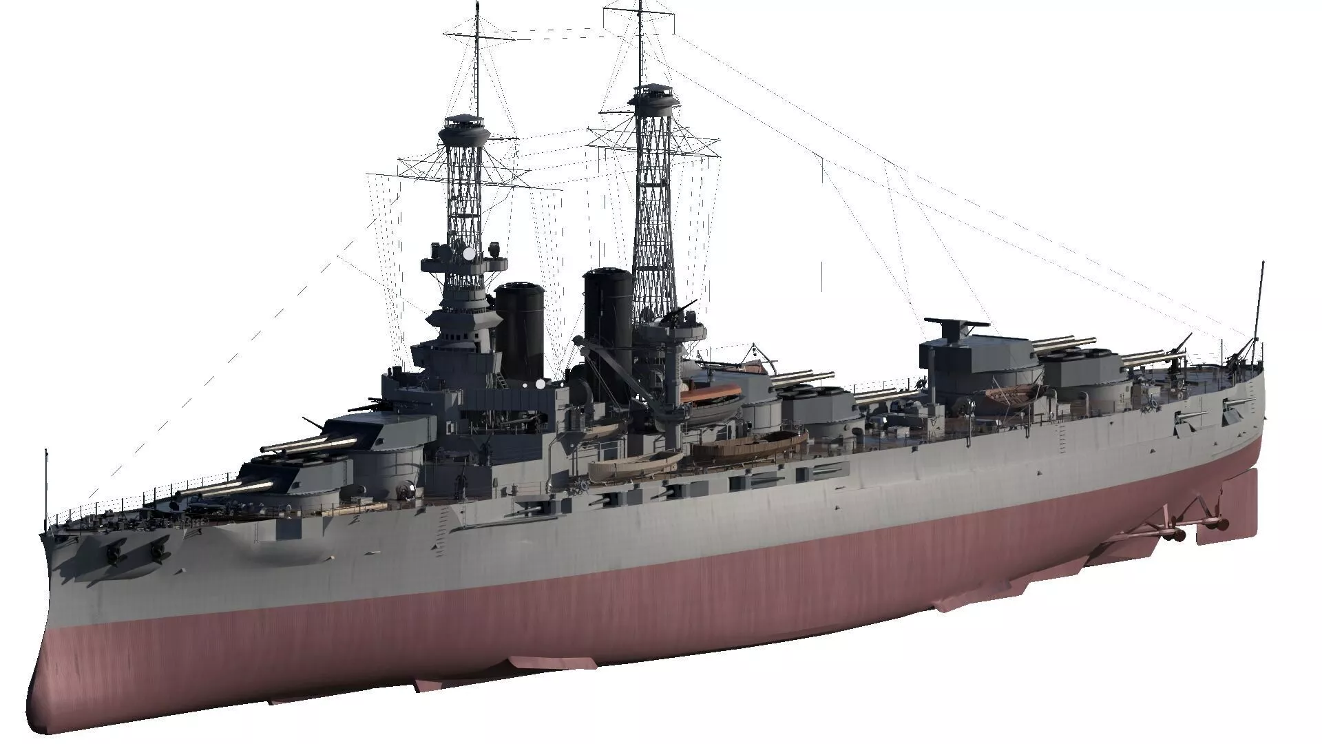 WW1 US NAVY DREADNOUGHT BATTLESHIP 3D model