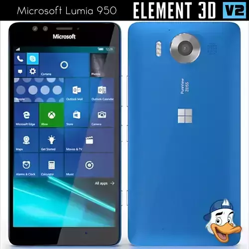 Microsoft Lumia 950 for Element 3D 3D model