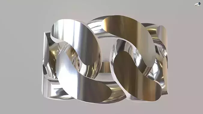 13mm Cuban Link Gold Ring 3D Model 3DM STL  Modern Jewelry CAD