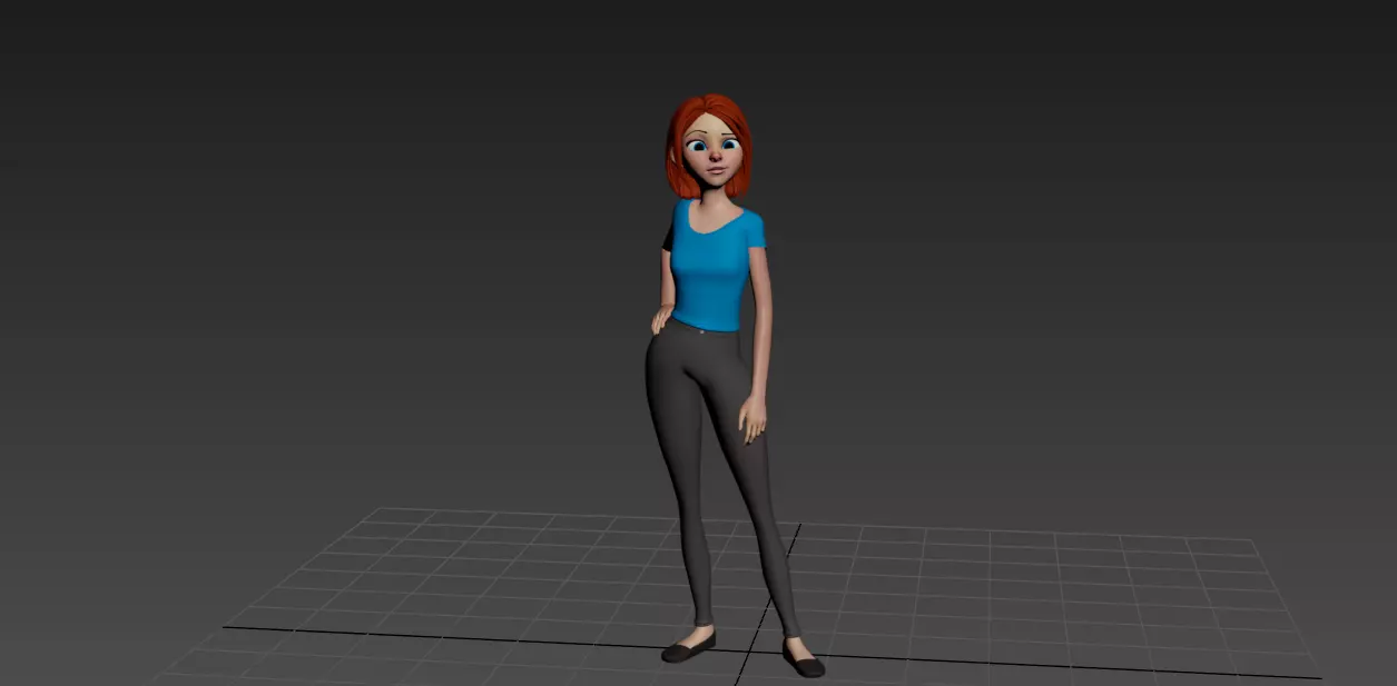 Emma Stylized Female Character Rig - 3ds Max Free 3D model