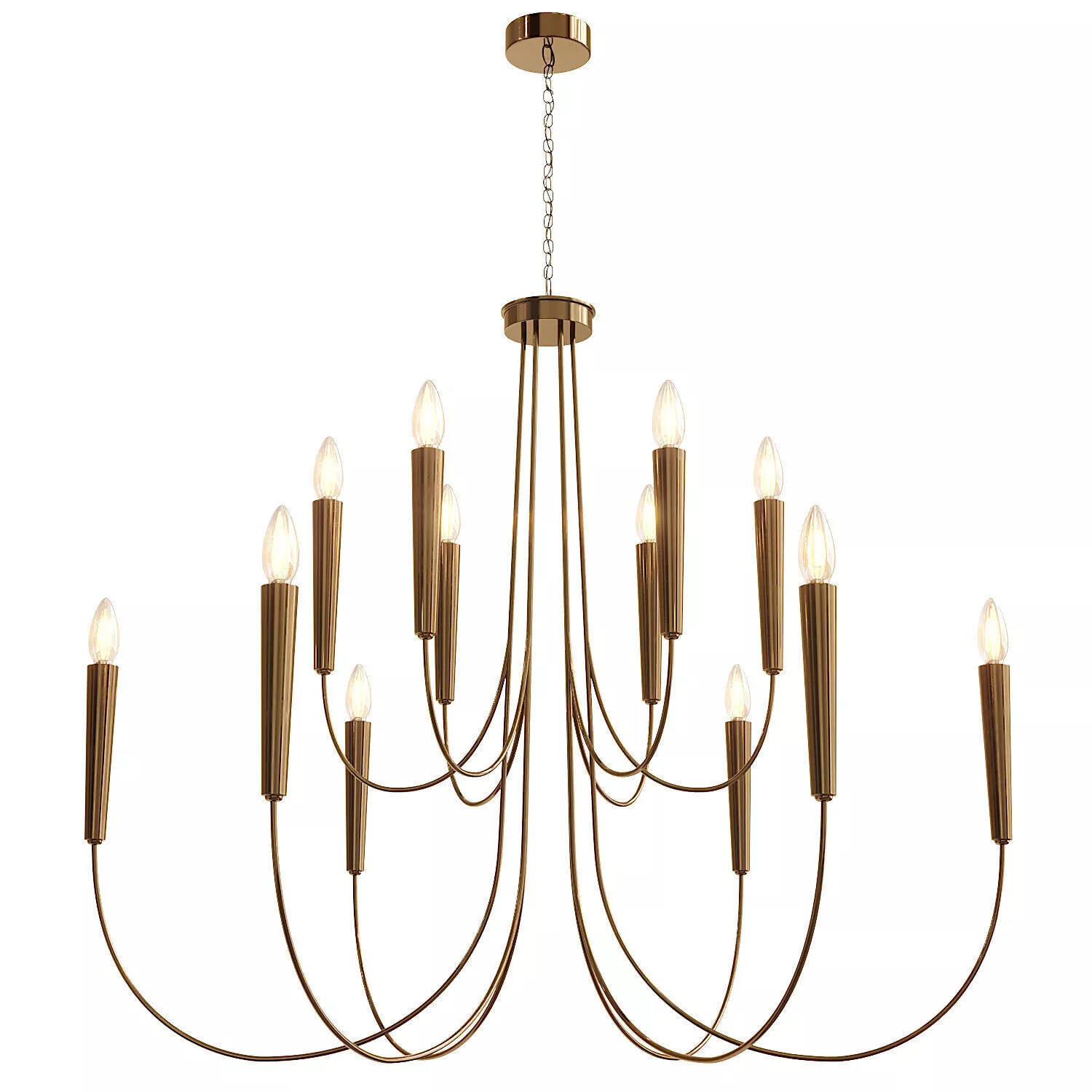 Modern Classic Gold Candle Chandelier 3D model
